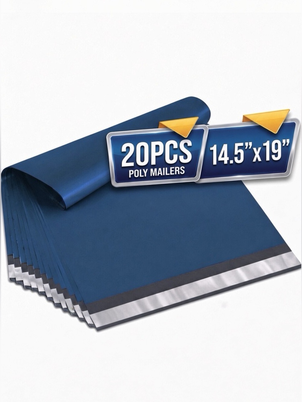 20-Pack Blue Poly Mailers 14.5 x 19